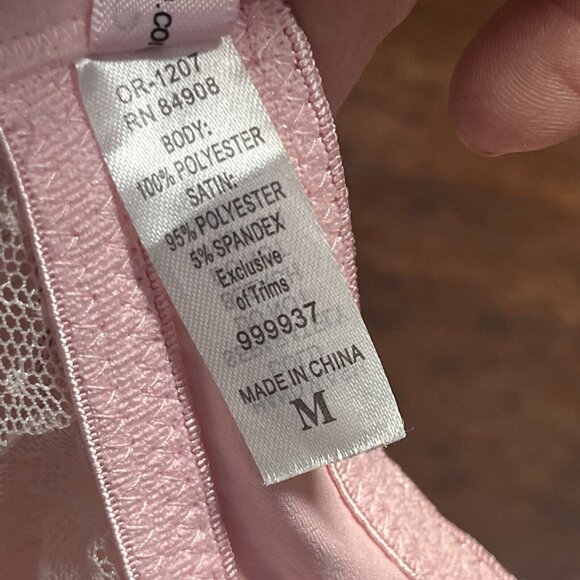 NWT Sheer Mesh Pink Babydoll Chemise Women Medium Ruffle Fairy Y2K Coquette - Picture 14 of 14